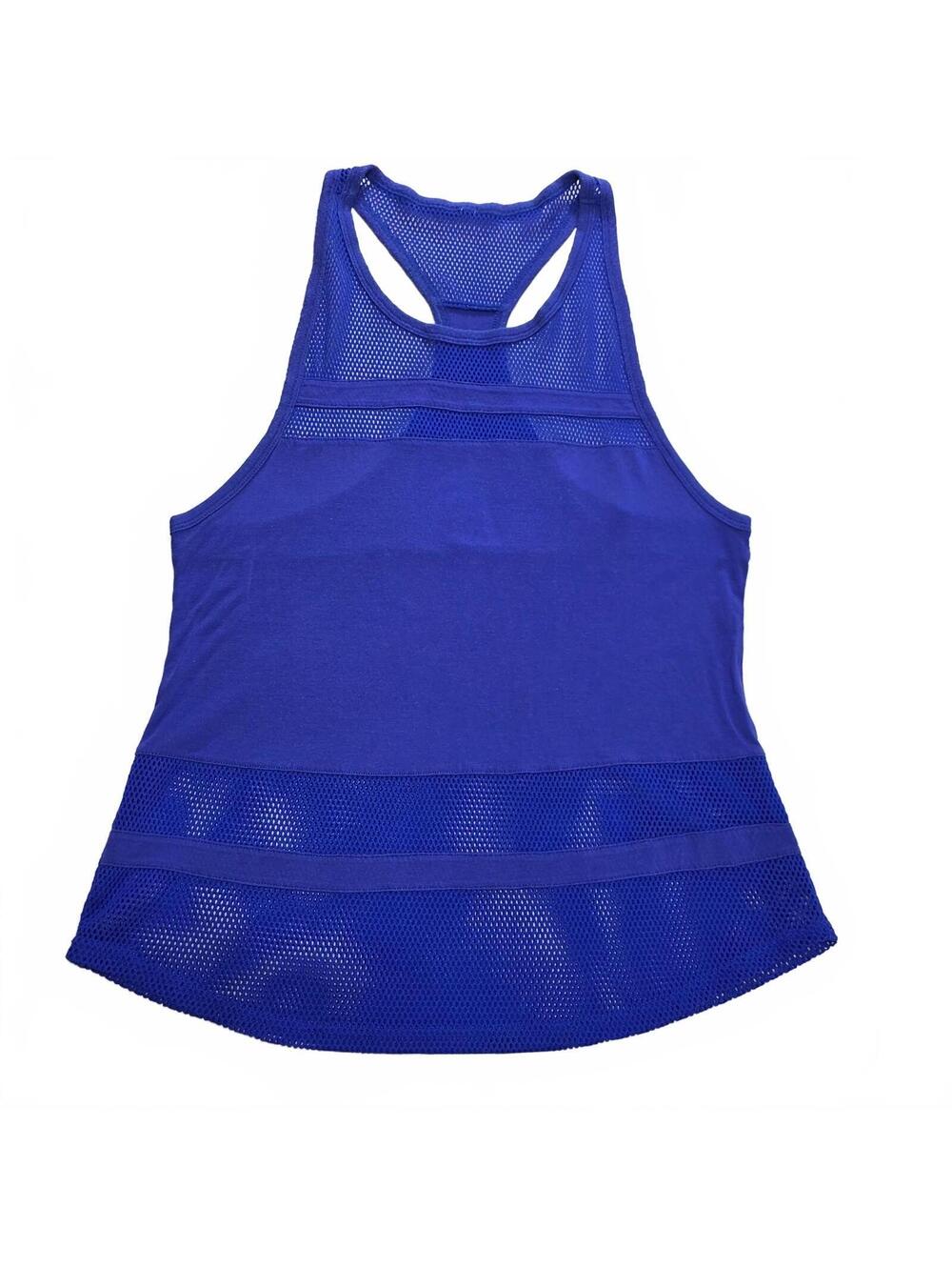 Alo Yoga Ella Mesh Tank Top Womens Small Blue Racerback Athletic Workout